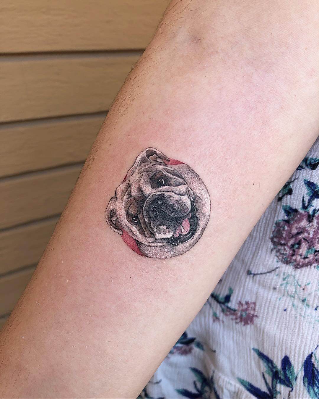 English bulldog small head tattoo